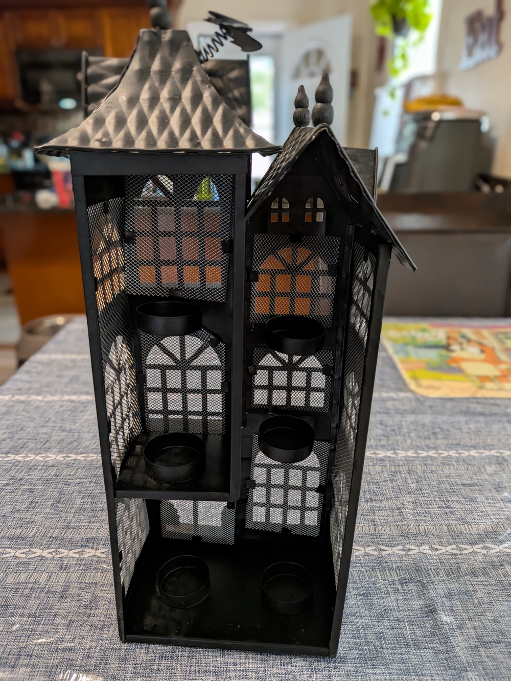Black Gothic Haunted House Metal Lantern - Picture 2 of 2